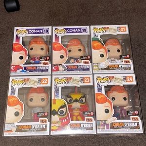 Lot of 6 Funko Pops - Conan O’Brien (GameStop Exclusives)